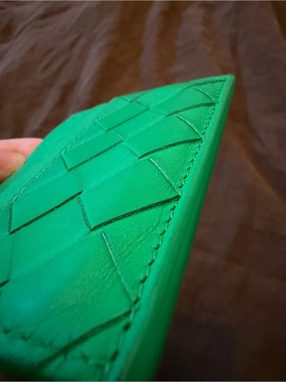 Bottega Veneta Intreccaito Card Holder in Parakeet Green